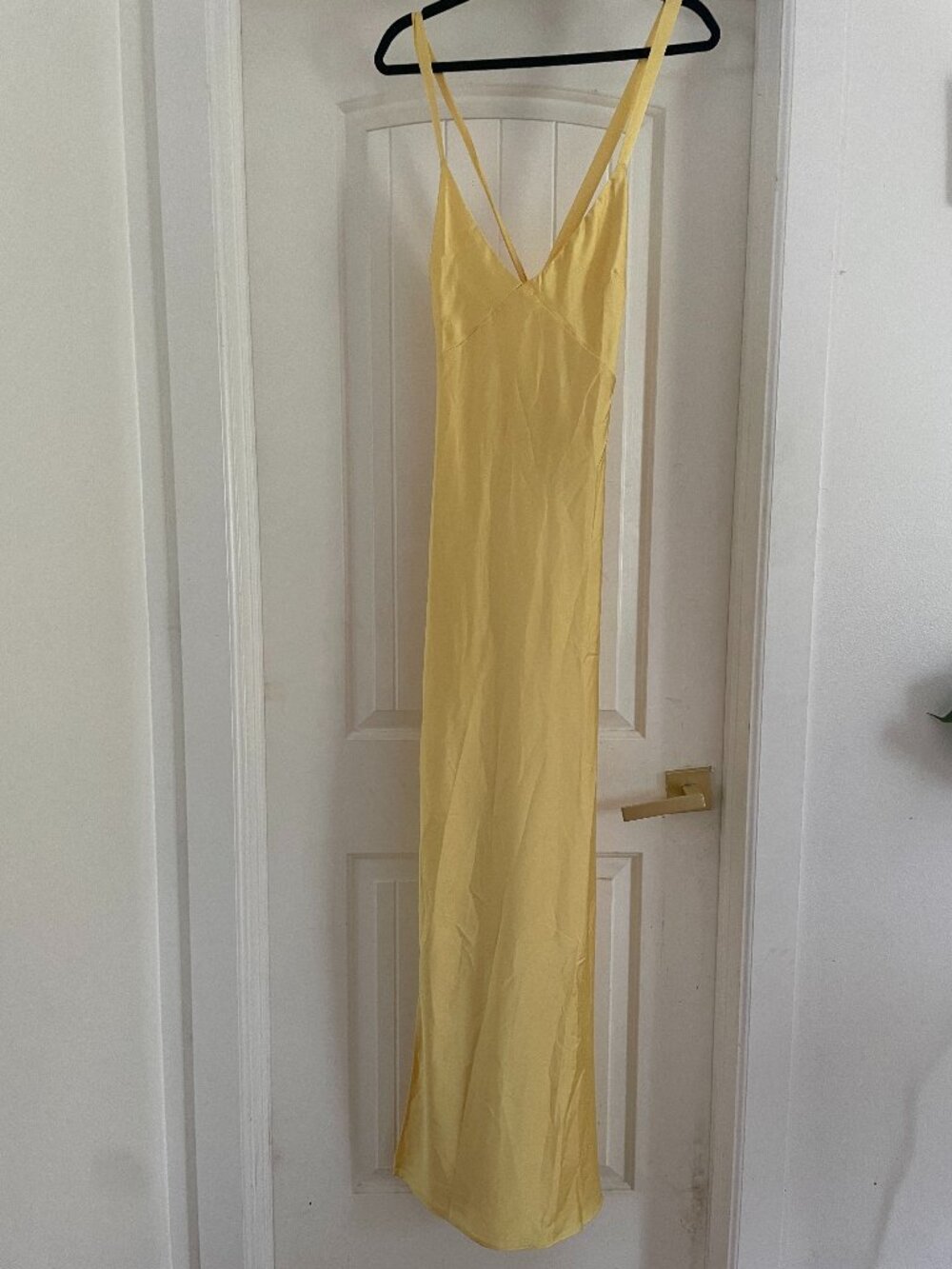 Show Me Your Mumu Anderson Maxi Dress Yellow Luxe Satin Bridesmaid - Picture 5 of 6